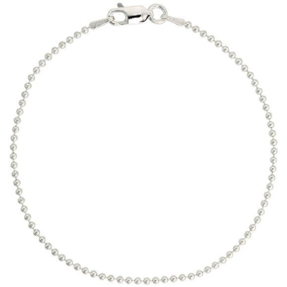 Sterling Silver Pallini Bead Ball Chain Necklaces & Bracelets 1.8mm 7" or 8"